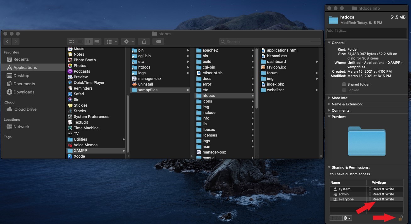 htdocs permissions htdocs permissions