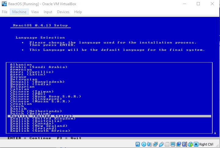 Installing ReactOS