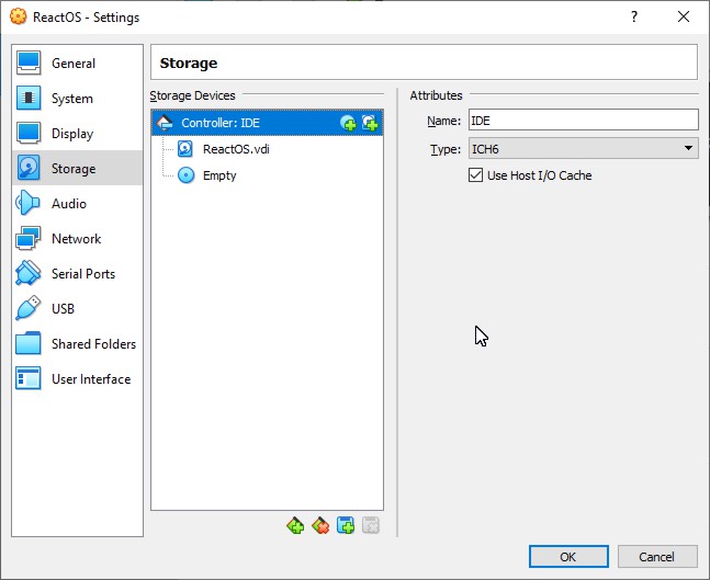 Storage controller settings