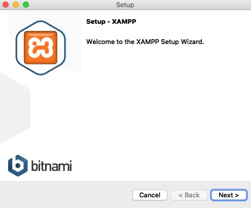 XAMPP setup wizard XAMPP setup wizard